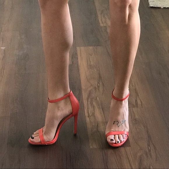 Aldo Shoes - Aldo orange coral salmon embossed open toe heels